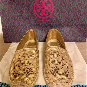 Tory Burch Gold Espadrilles Size 8.5